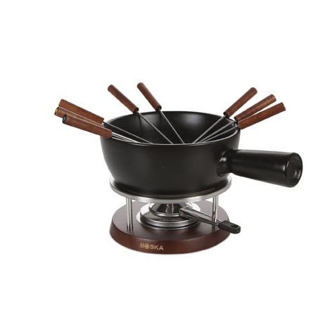 Appareil à fondue savoyarde noir en céramique avec fourchettes 1L - Life -  Boska