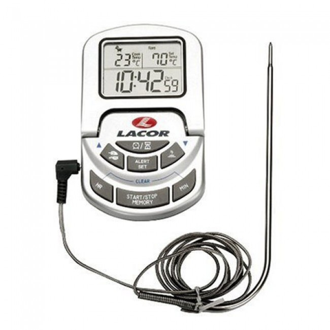 Thermomètre de cuisine numérique à viande avec 2 sonde longue en acier  inoxydable Sondes & fil long & aimant écran LCD avec c[L504] - Cdiscount  Maison